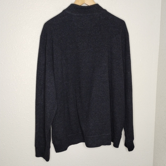 Faherty Legend Sweater Quarter Zip Heathered Black Twill Men's Size XXL - Picture 4 of 7